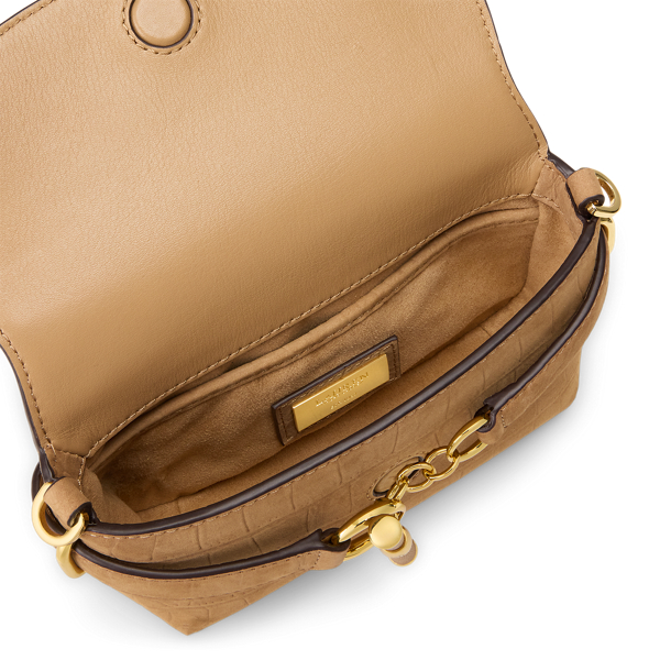 Camel Croc-Embossed Small Blaike Crossbody Bag Lauren 4