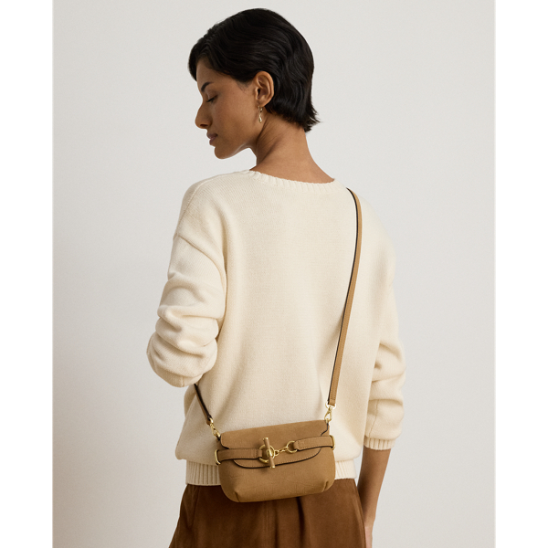 Camel Croc-Embossed Small Blaike Crossbody Bag Lauren 7