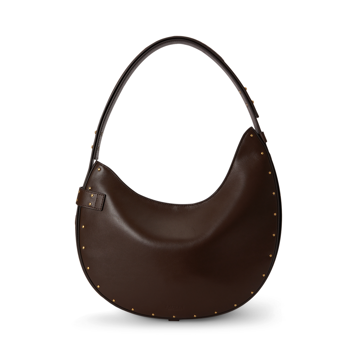 Женская сумка Ralph Lauren Studded Leather Large Tasha Shoulder, цвет: Каштановый коричневый — фото 2