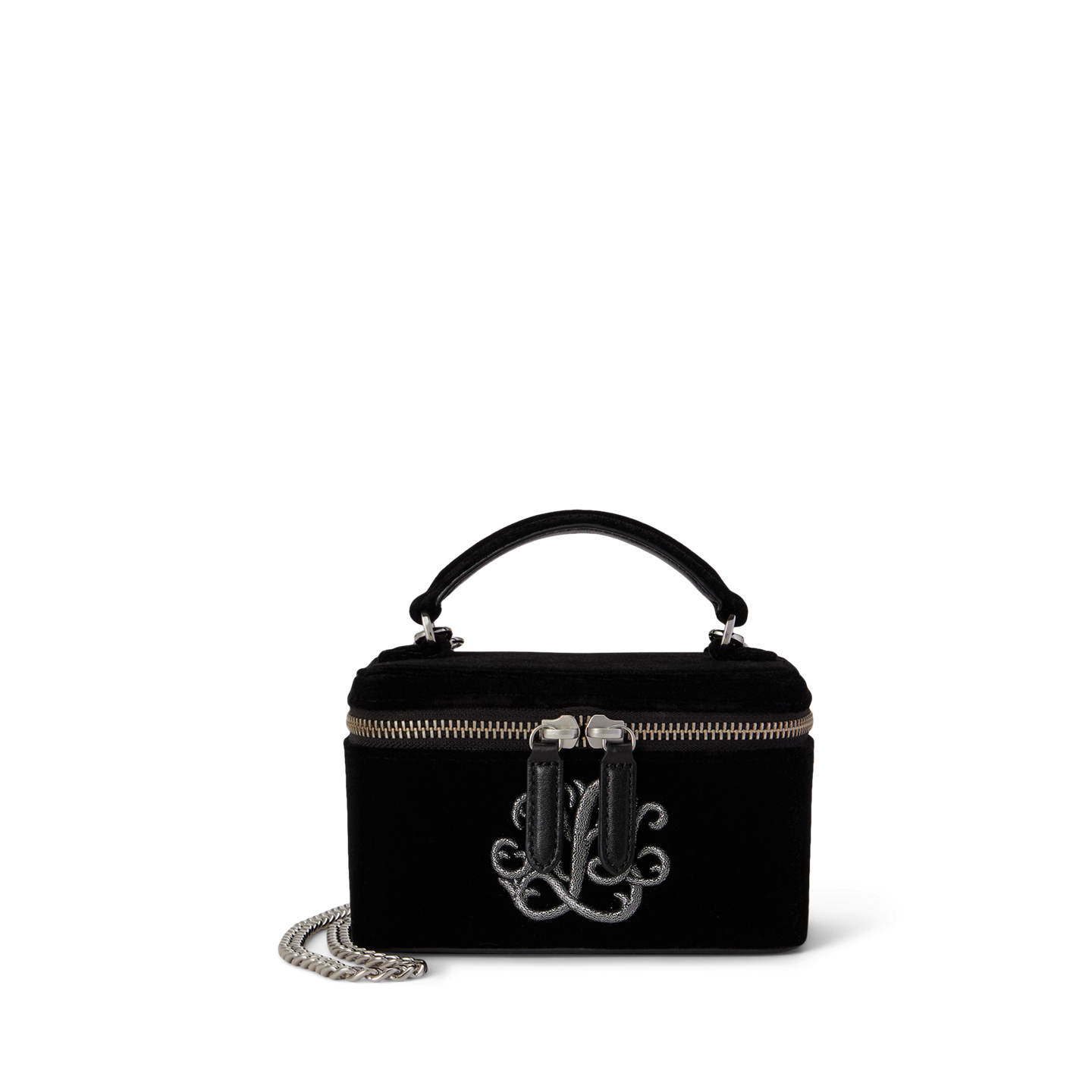 Женская сумка Ralph Lauren Logo Velvet Small Hallee Crossbody, цвет: Чёрный — фото 6
