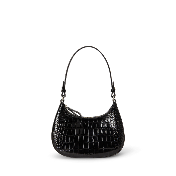 Embossed Medium Marcy Zip Shoulder Bag