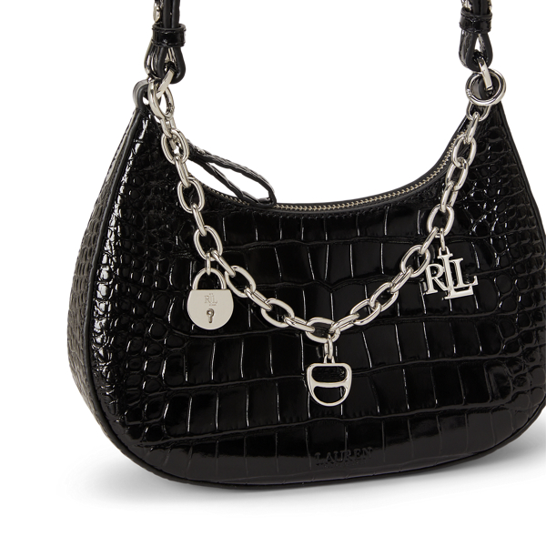 Embossed Medium Marcy Zip Shoulder Bag
