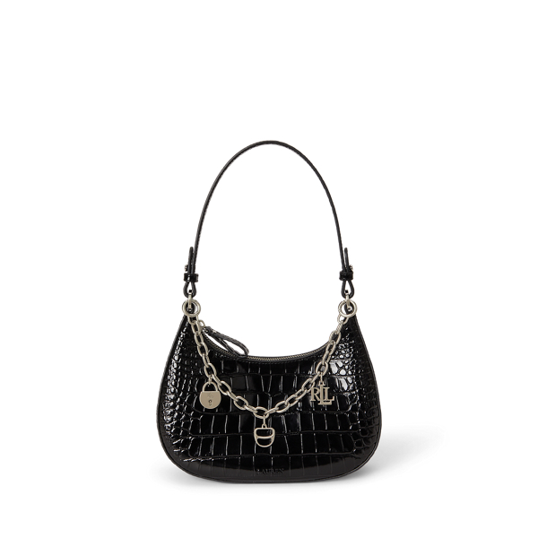 Embossed Medium Marcy Zip Shoulder Bag