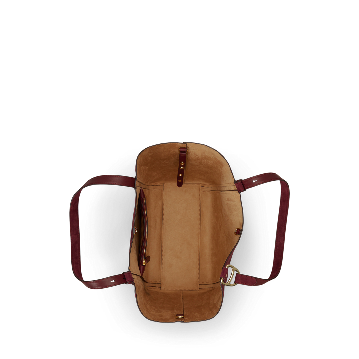 Женская сумка Ralph Lauren Sheep-Suede Large Tasha, цвет: Тёмный гранатовый — фото 3