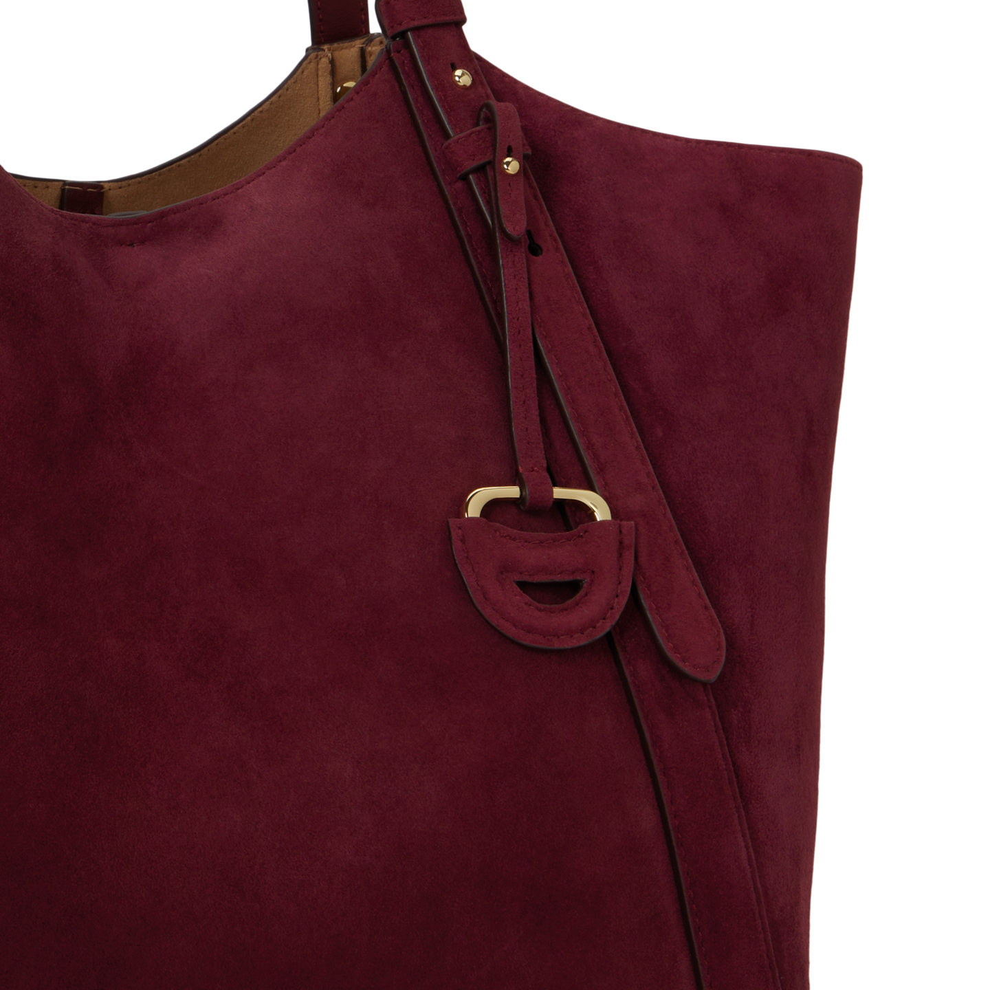 Женская сумка Ralph Lauren Sheep-Suede Large Tasha, цвет: Тёмный гранатовый — фото 4