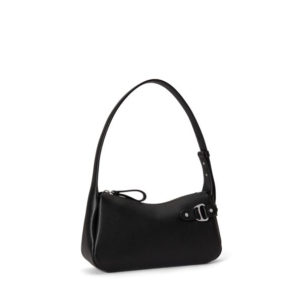 Black Micro-Pebbled Tasha Small Shoulder Bag Lauren 2
