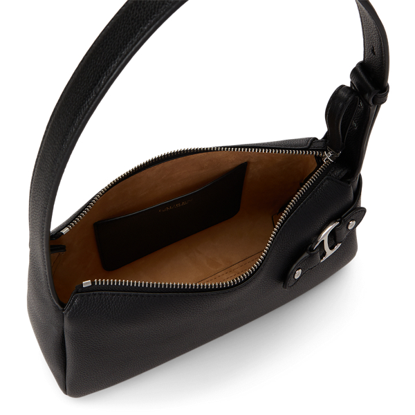 Black Micro-Pebbled Tasha Small Shoulder Bag Lauren 4