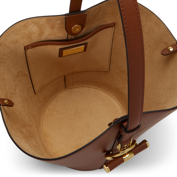 Small Blaike Leather Open Bucket Bag