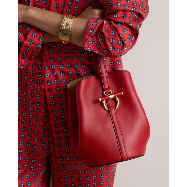Small Blaike Leather Open Bucket Bag