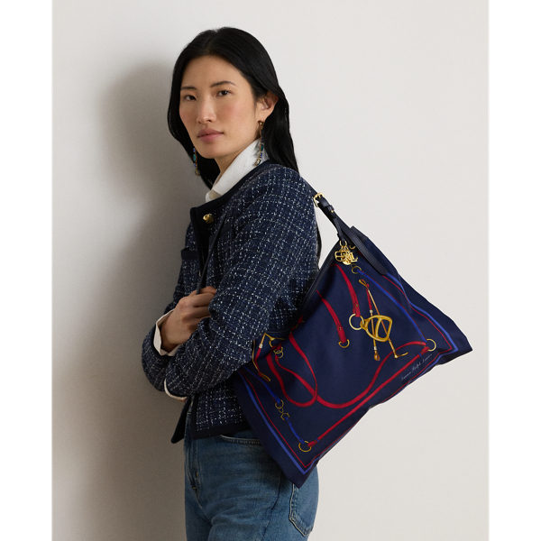 Marcy grote draagtas met riemenprint
