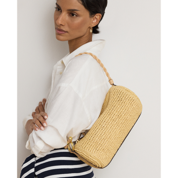 Woven Straw Medium Blaike Barrel Bag