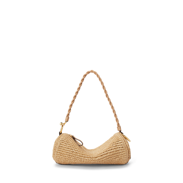 Woven Straw Medium Blaike Barrel Bag