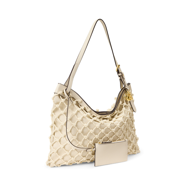 Macram&eacute; Canvas Large Marcy Tote Bag Lauren i Soft White 3