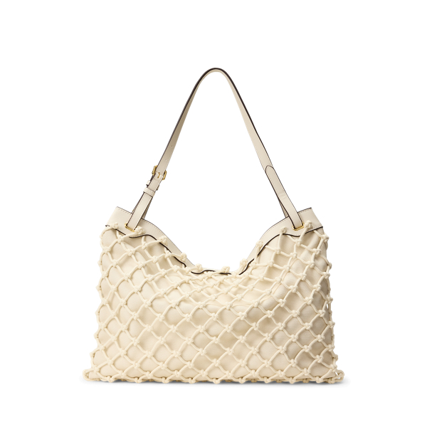 Macram&eacute; Canvas Large Marcy Tote Bag Lauren i Soft White 4