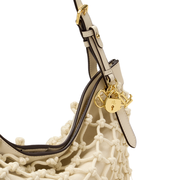 Macram&eacute; Canvas Large Marcy Tote Bag Lauren i Soft White 6