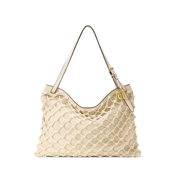 Macram&eacute; Canvas Large Marcy Tote Bag Lauren i Soft White 1
