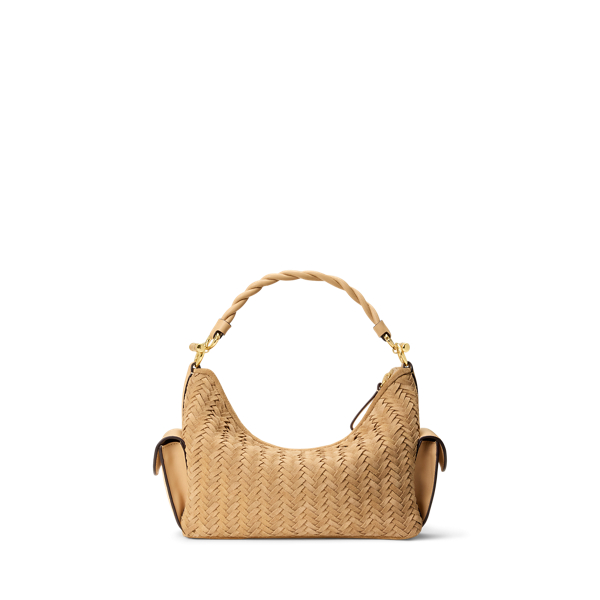 Woven Suede Small Blaike Shoulder Bag
