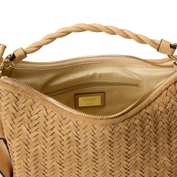 Woven Suede Small Blaike Shoulder Bag