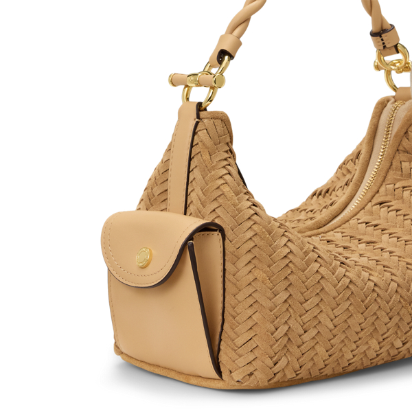 Woven Suede Small Blaike Shoulder Bag