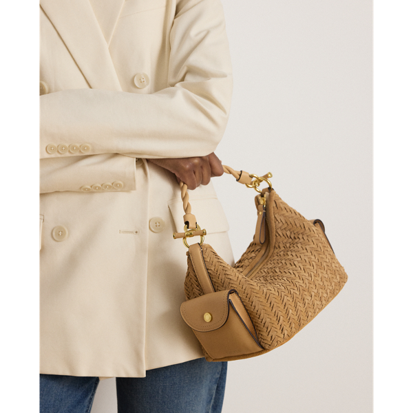 Woven Suede Small Blaike Shoulder Bag
