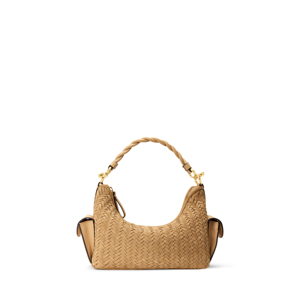 Woven Suede Small Blaike Shoulder Bag