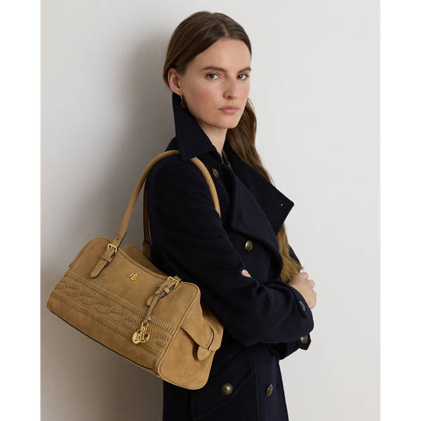 Cable-Embossed Large Marcy Zip Satchel
