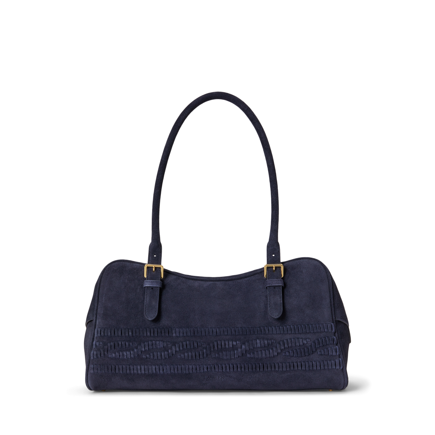 Женская сумка Ralph Lauren Cable-Embossed Large Marcy Zip Satchel, цвет: Тёмно-синий — фото 2