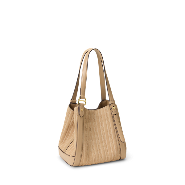 Cable-Embossed Small Tasha Tote Bag