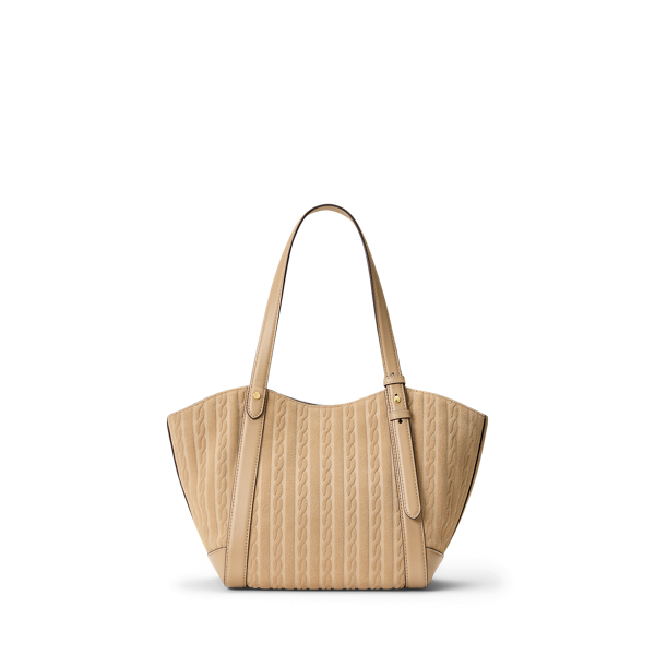 Cable-Embossed Small Tasha Tote Bag