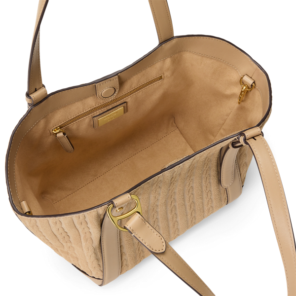 Cable-Embossed Small Tasha Tote Bag