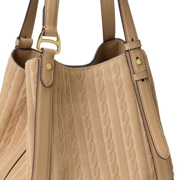 Cable-Embossed Small Tasha Tote Bag