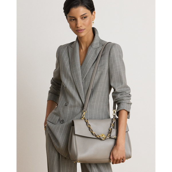 Chain-Trim Medium Farrah Soft Satchel