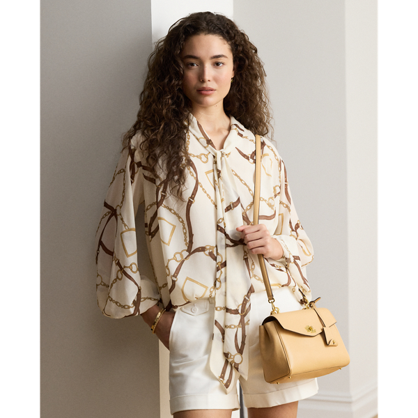 Small Farrah Chain-Trim Soft Satchel