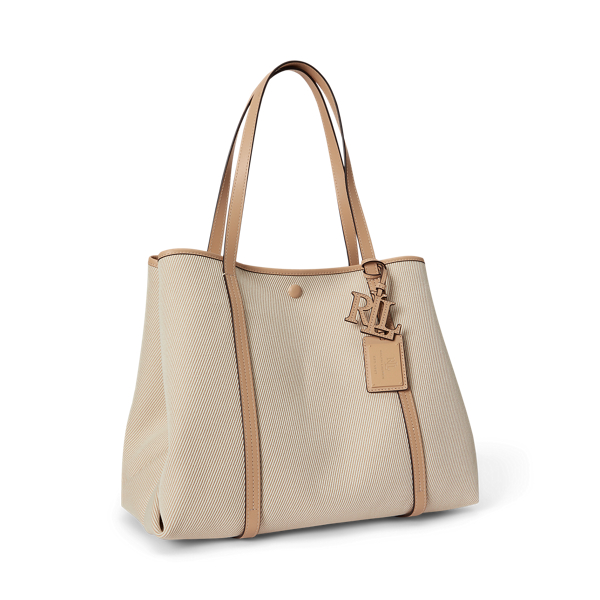 Gro&szlig;e Twill-Tragetasche Emerie mit Leder