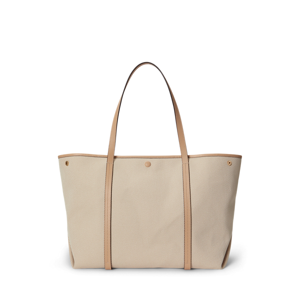 Gro&szlig;e Twill-Tragetasche Emerie mit Leder