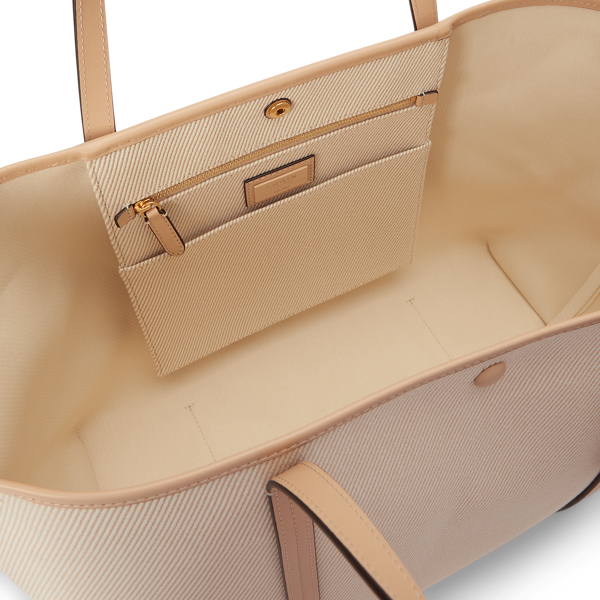 Gro&szlig;e Twill-Tragetasche Emerie mit Leder