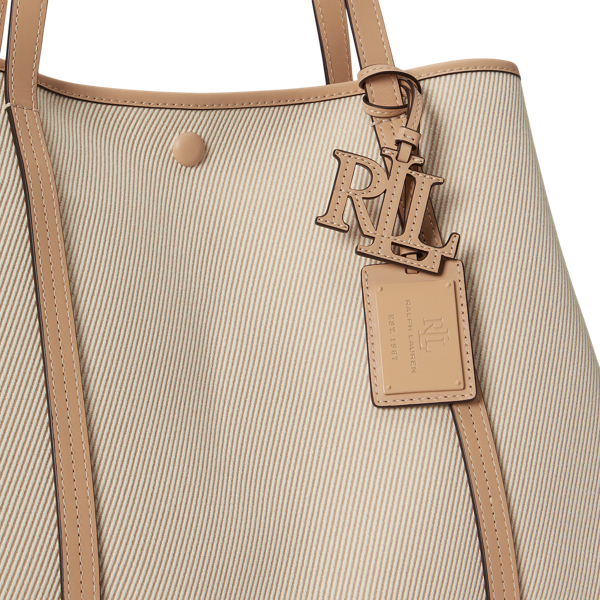 Gro&szlig;e Twill-Tragetasche Emerie mit Leder