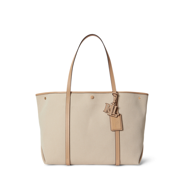 Gro&szlig;e Twill-Tragetasche Emerie mit Leder