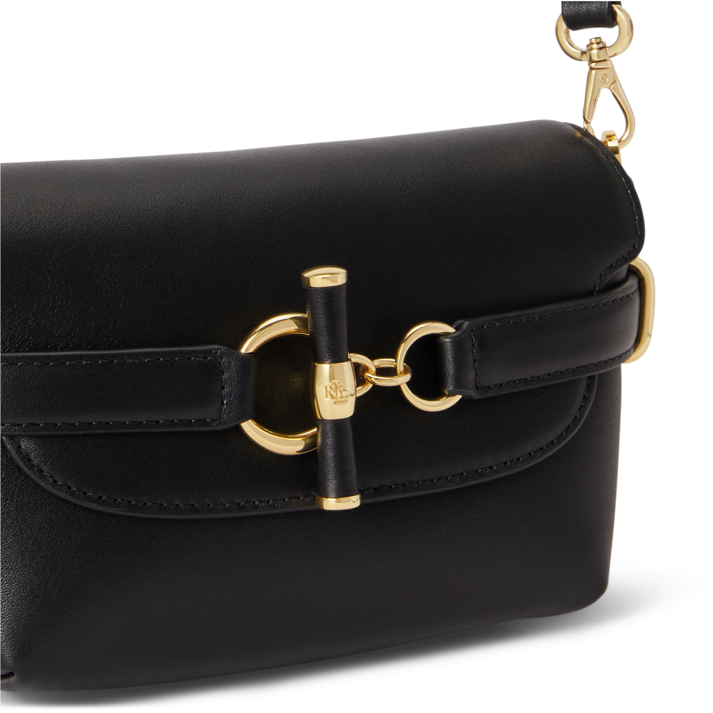 Женская сумка Ralph Lauren Leather Small Blaike Crossbody, цвет: Чёрный — фото 4