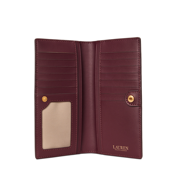 Crosshatch Leather Slim Wallet for Women Ralph Lauren CL