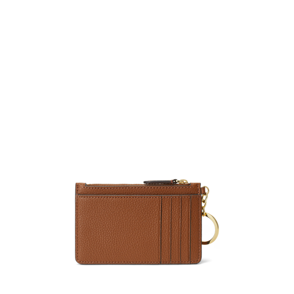 Lauren Tan Pebbled Leather Zip Card Case Lauren 2