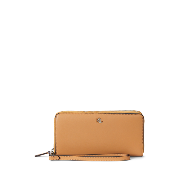 Leather continental wristlet on sale