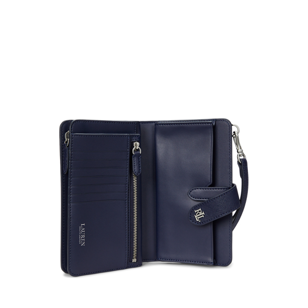 Plaid Crosshatch Leather Tech Wristlet for Women | Ralph Lauren