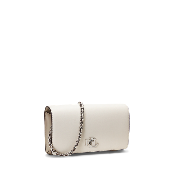 Soft White Leather Crossbody Turn-Lock Tech Case Lauren 3