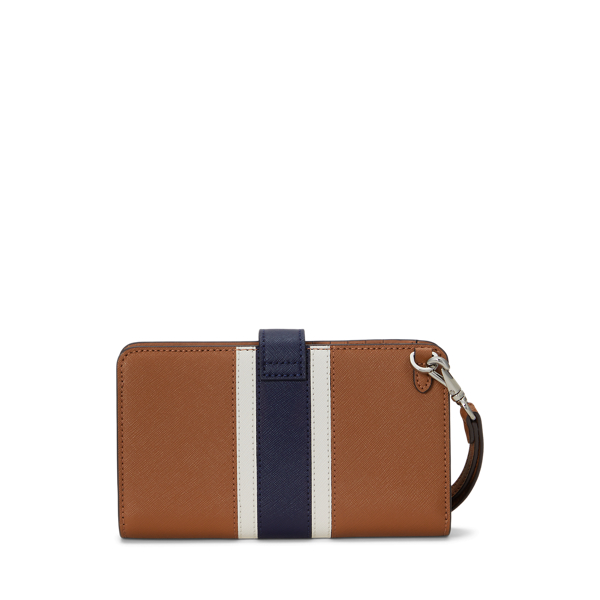 Tan/Soft White Multi Two-Tone Leather Tech Wristlet Lauren 2