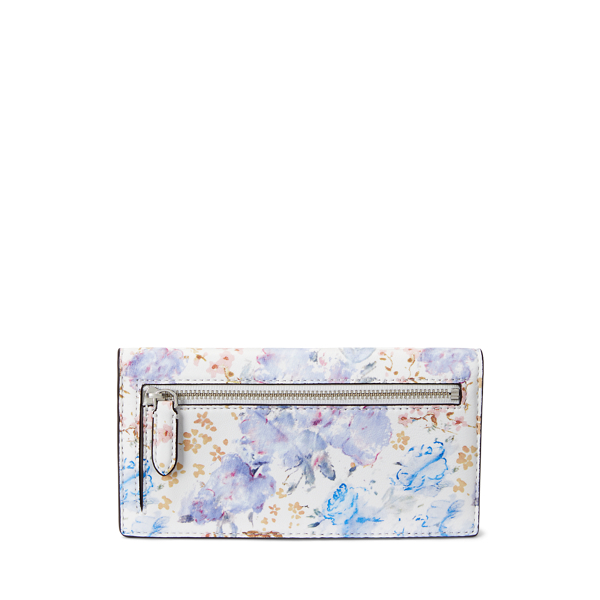 Cream/Multi Floral Nappa Leather Slim Wallet Lauren 2