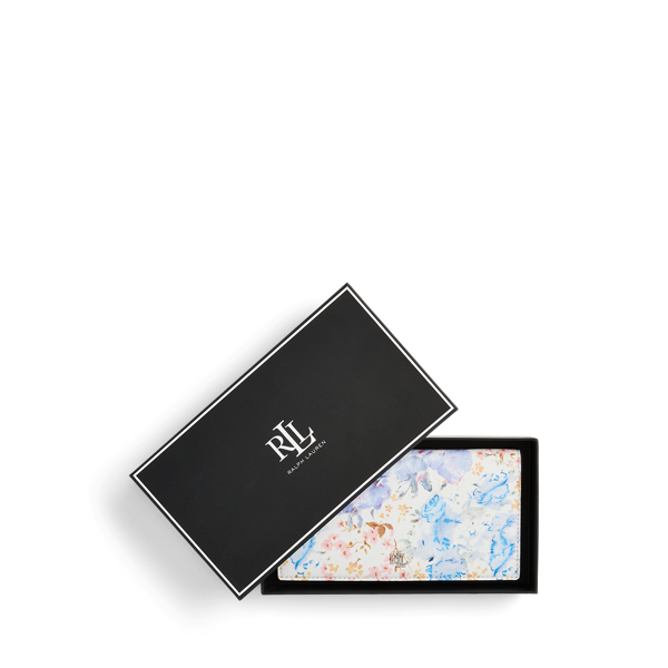Cream/Multi Floral Nappa Leather Slim Wallet Lauren 4