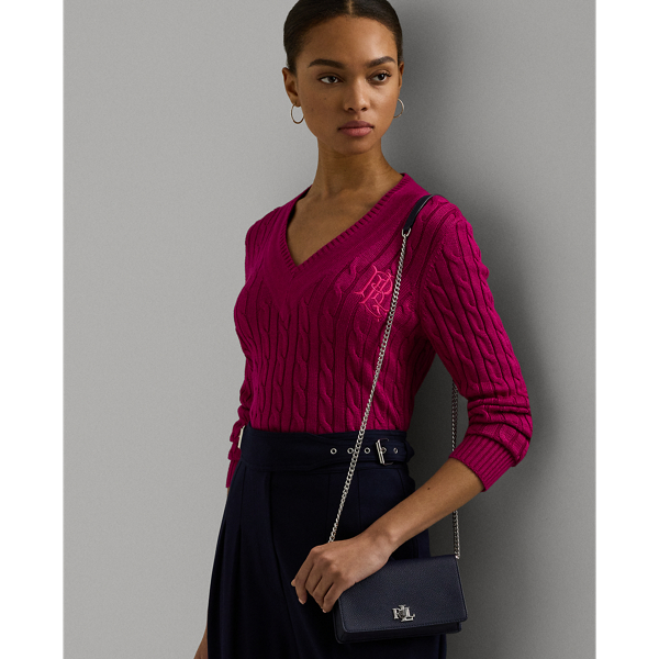 Pebbled Crossbody Turn-Lock Tech Case