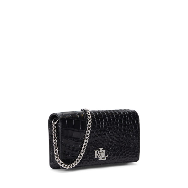 Black Embossed Crossbody Turn-Lock Tech Case Lauren 3