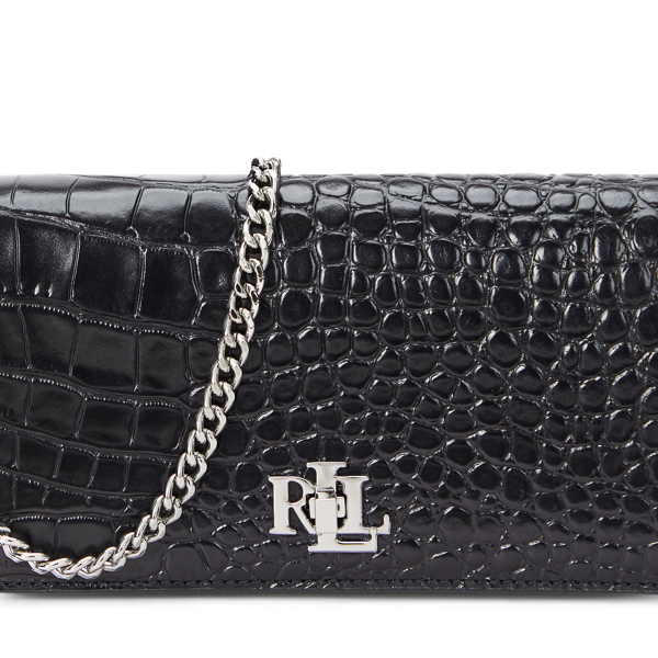 Black Embossed Crossbody Turn-Lock Tech Case Lauren 6